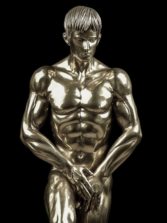 Adonis - Argent - Sculpture en bronze