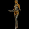 Conejita Camarera - Tamaño Medio - Marrón - Escultura de Bronce