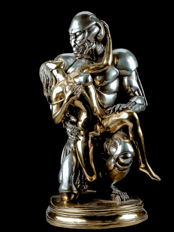 Robo Lover - escultura de bronce