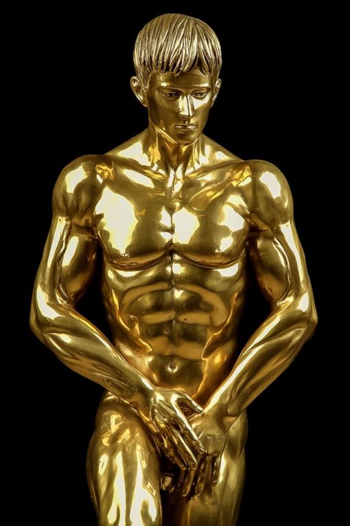 Adonis - gold - bronze sculpture
