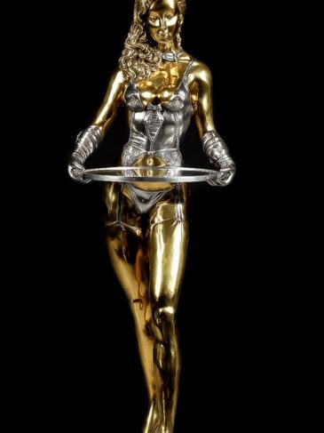 Bunny Waitress - Medium Size<span> - </span>Gold/silver - bronze sculpture