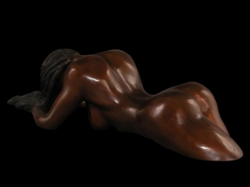 Relaxa - Brown - bronze sculpture