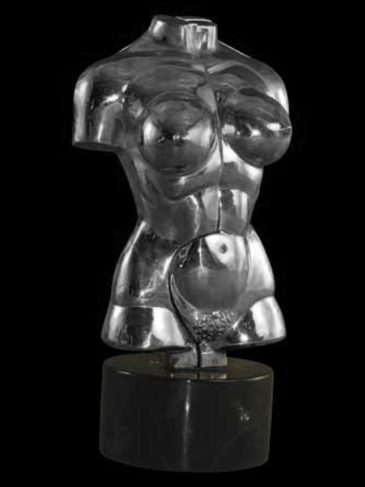 Torso femenino<span> - </span>Plata - Escultura de bronce