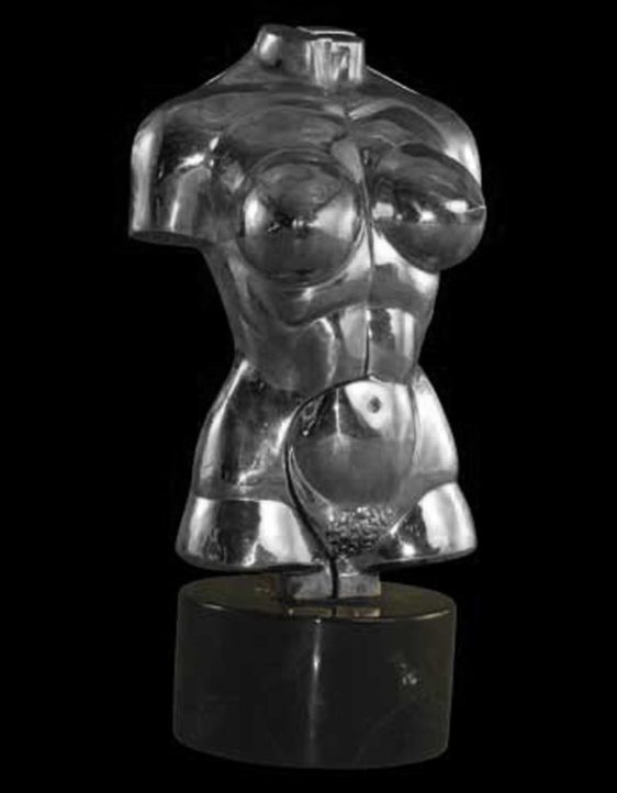 Torso femenino - Plata - Escultura de bronce