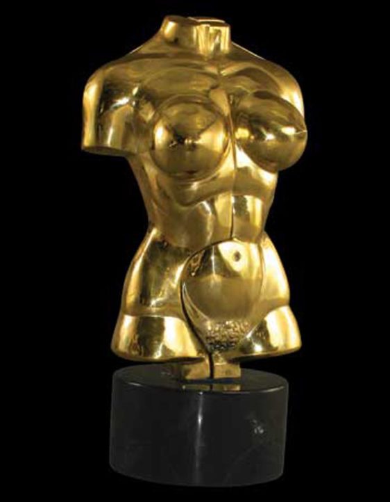Torso Female - Gold - Bronze sculpture